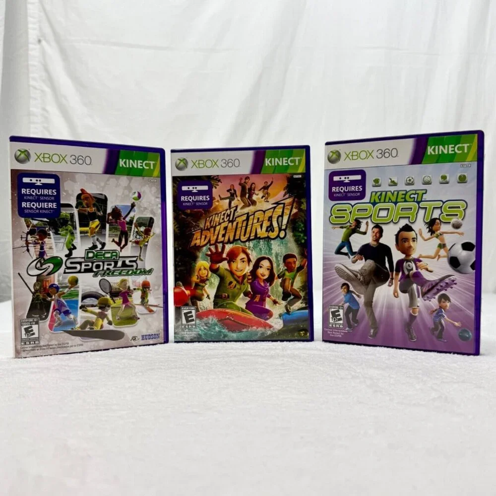 XBOX 360 Kinect Sports Game 3 Disc Bundle Sports Deca Sports Adventure